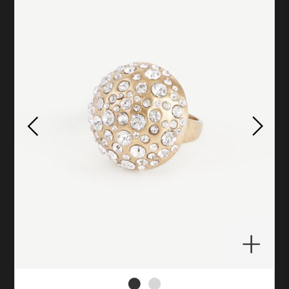 Glittering Scattered Crystal Pave-Studded Ring